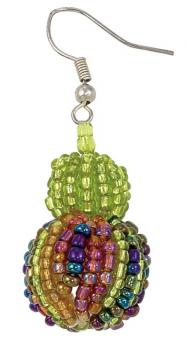 GREEN & GOLD BALL EARRINGS