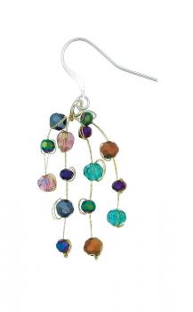 3 STRAND EARRING MULTI IRIDESCENT