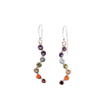 SILVER CHAKRA EARRING S SHAPE