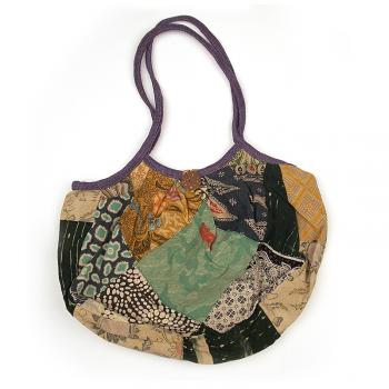 RECYCLED SARONG/SARI PURSE W/HNDL ASST