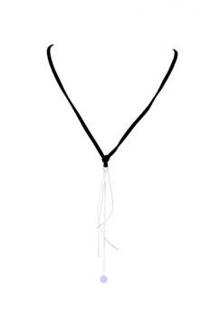 SLVR WIRE & BEAD NECK BK/PU