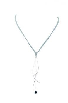 SLVR WIRE & BEAD NECK GREY/BK