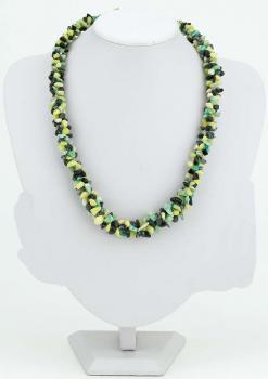 GREEN/BLACK THICK CHIP NECKLACE