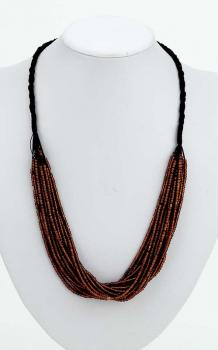 COPPER BEAD AND BRAID NECKLACE