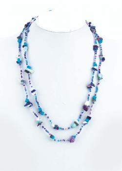 ICE BLUE TWO-STRAND CHIP NECKLACE