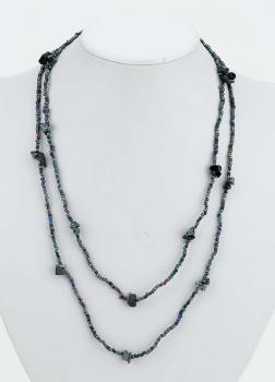 METALLIC TWO-STRAND CHIP NECKLACE