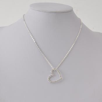 RHINESTONE NECKLACE WITH LARGE HEART