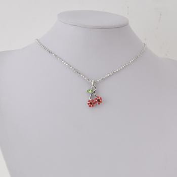 RHINESTONE CHERRY NECKLACE