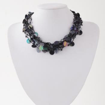 TRANSPARENT BLACK CIRCLE SEQUIN NECKLACE