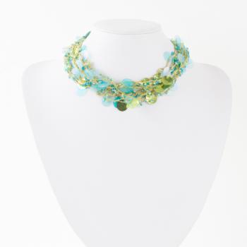 TRANSPARENT GREEN SEQUIN NECKLACE