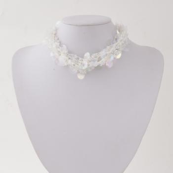 TRANSPARENT WHITE SEQUIN NECKLACE