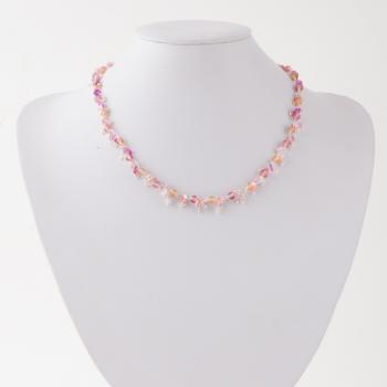 PINK SEQUIN DANGLE BEAD NECKLACE