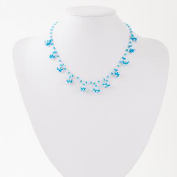 TEAL BEAD CLUSTER NECKLACE