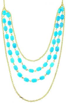 GOLD TONE & BEAD NECKLACE 16