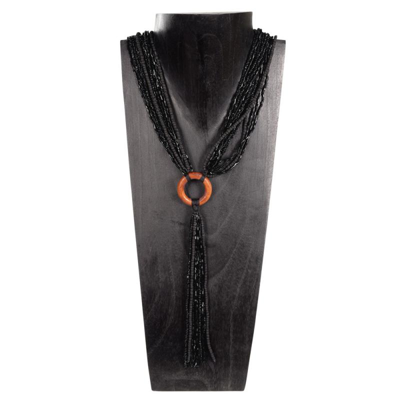 BEAD LARIAT BLACK