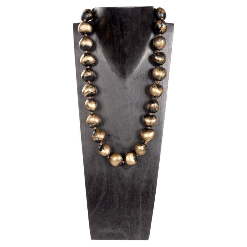 GOLD SPLASH KUKUI NECKLACE (32) BLACK