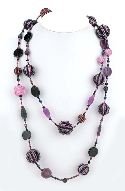 PURPLE BALL NECKLACE 24