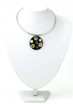BLACK DOTTED STAINLESS  PENDANT