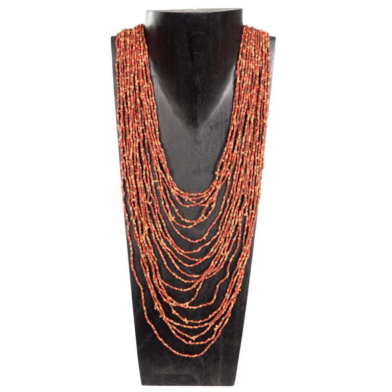 20-STRAND BD NECK MLTI-ORANGE