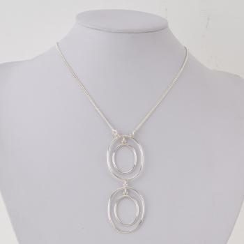 SIMPLY SILVER DOUBLE CIRCLE NECKLACE