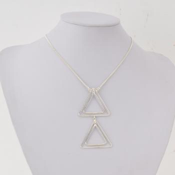 SIMPLY SILVER DOUBLE TRIANGLE NECKLACE
