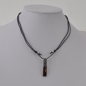 SMALL COCONUT AND SILVER PENDANT NECKLACE