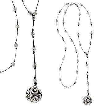 SILVER SCROLL BALL NECKLACE