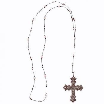 COTTON CORD WITH CROSS NECKLACE
