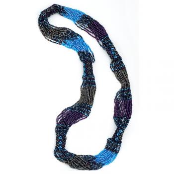 ELECTRIC BLUE/PURPLE LONG NECKLACE