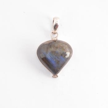 LARGE OBLONG SILVER LABRADORITE PENDANT