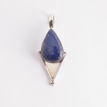 MEDIUM TEARDROP WITH TRIANGLE LAPIS PENDANT