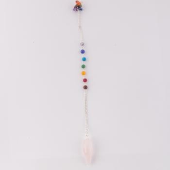 ROSE QUARTZ PENDULUM WITH CHAKRA