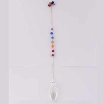 CLEAR QUARTZ PENDULUM WITH CHAKRA