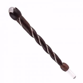 CRYSTAL WAND WITH ROSEWOOD HANDLE