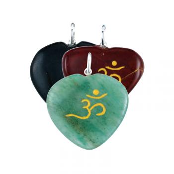 OM STONE HEART PENDANT