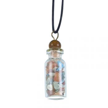 GEMSTONE CHIPS BOTTLE PENDANT