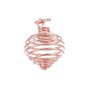 COPPER LARGE SPRING METAL PENDULUM / CRYSTAL HOLDER