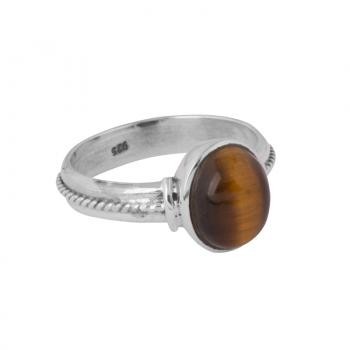 TIGER EYE OVAL CORD ON RING