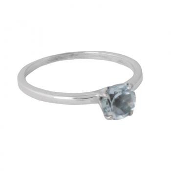 BLUE TOPAZ FOUR PRONG ROUND