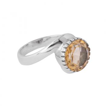 CITRINE ROUND WITH SWIRL RING