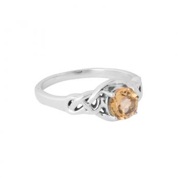 CITRINE TWISTED ROPE  RING