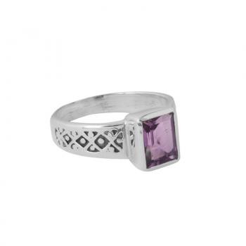 EMERALD CUT AMETHYST RING