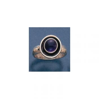 STERLING SILVER SMALL CIRCLE LAPIS RING