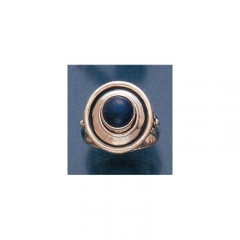 STERLING SILVER SIMPLE CIRCLE LAPIS RING