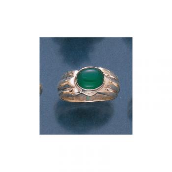 STERLING SILVER THICK OVAL GREEN ONYX RING