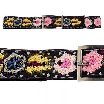 BLACK EMBROIDERED BELT