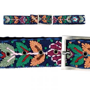 BLUE EMBROIDERED BELT