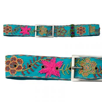 PLUS SIZE EMBROIDERED BELT TURQUOISE