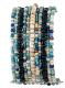 ASSORTED MIX BEADED CUFF WITH NATURAL STRIPE BRACELETS 1