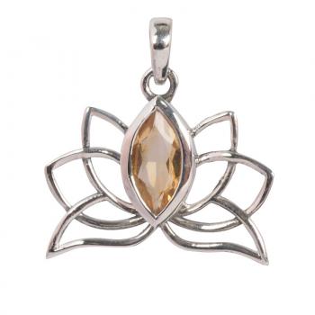 SINGLE STONE CITRINE LOTUS PENDANT